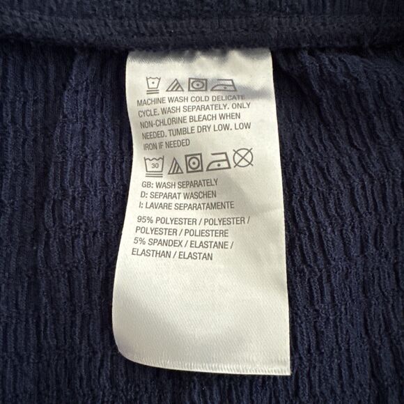 Isaac Mizrahi Pull On Pants Wide Leg Elastic Waist Blue Women Size L Pant - Picture 9 of 11